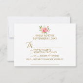 Peach & Pink Peony Blume Song Request RSVP Card Karte (Rückseite)