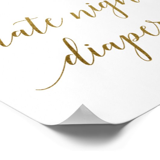 Peach & Pink Peony Blume Spate Night Diapers signi Poster (Ecke)