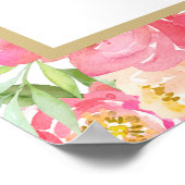 Peach & Pink Peony Blume Wedding Foto Prop Rahmen Poster (Ecke)