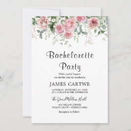 Peach & Pink Peony Junggeselinnen-Abschied Einladu Einladung