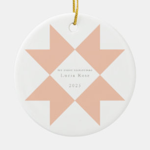 Peach Pink Quilstar Mein erstes Weihnachten Keramik Ornament