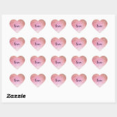 Peach Pink Red Hearts Ombre Herz-Aufkleber (Blatt)