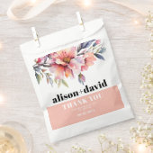 Peach pink rhododendron, bold typography wedding geschenktütchen (Ausgeschnitten)