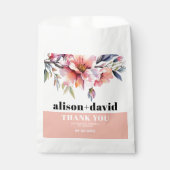 Peach pink rhododendron, bold typography wedding geschenktütchen (Vorderseite)