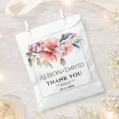 Peach-pink rhododendron flowers typography wedding geschenktütchen (Ausgeschnitten)