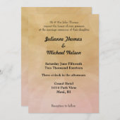 Peach Pink Romantic Sunset Wedding Einladung (Vorne/Hinten)