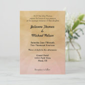 Peach Pink Romantic Sunset Wedding Einladung (Stehend Vorderseite)