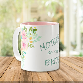 Peach Pink Roses Bride Mutter Hochzeit Zweifarbige Tasse