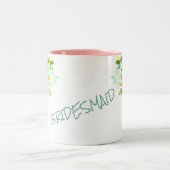 Peach Pink Roses Bridesmaid Hochzeit Zweifarbige Tasse (Mittel)