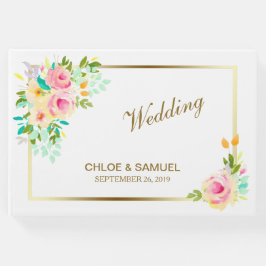 Peach Pink Roses Wedding Gästebuch