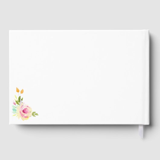 Peach Pink Roses Wedding Gästebuch (Rückseite)