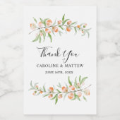 Peach Pink Roses Wedding Mini Wein Flasche Etikett (Einzelnes Label)