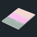 Peach Pink Sage Color Block Strichen to do List Notizblock<br><div class="desc">Eine farbenfrohe und lustige Liste mit Abschnitten zu machen,  die gewollt werden sollen,  tun sollten und müssen zu tun.</div>