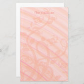 Peach Pink Spirals Blume Personalisierte Vorlage Briefpapier (Vorne/Hinten)