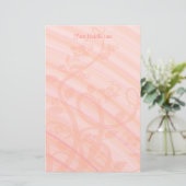 Peach Pink Spirals Blume Personalisierte Vorlage Briefpapier (Stehend Vorderseite)