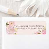 Peach Pink Spring Rose Address Labels (Insitu)
