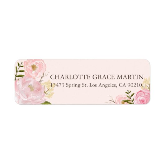 Peach Pink Spring Rose Address Labels (Vorne)