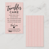 Peach Pink Tumbler Care Instructions Business Card Visitenkarte (Vorne/Hinten)