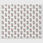 Peach Pink Unicorn Dream Geschenkpapier (Flach)