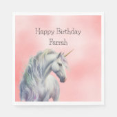 Peach Pink Unicorn Dream Serviette (Vorderseite)