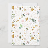 Peach Pink Watercolor Blumenterrasse Hochzeit Einladung (Rückseite)