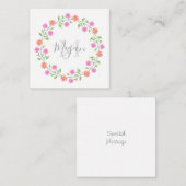 Peach & Pink Watercolor Daisiath Wreath Mitteilungskarte (Vorne/Hinten)