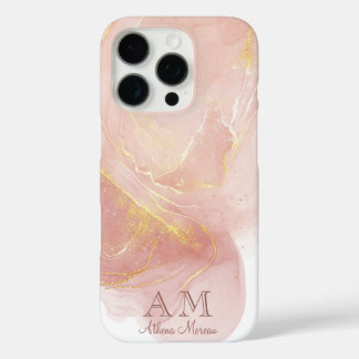 Peach Pink Watercolor Tinte individuell einstellba iPhone 16 Pro Hülle