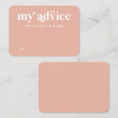 Peach Pink Wedding Advice Card Begleitkarte (Vorne/Hinten)