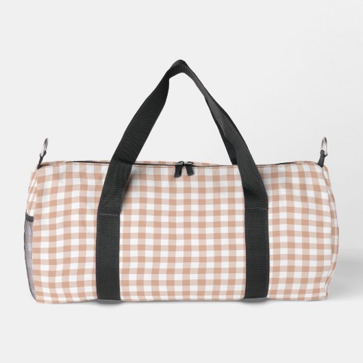 Peach Plaid Gingham Retro Color Duffle Bag (Rückseite)