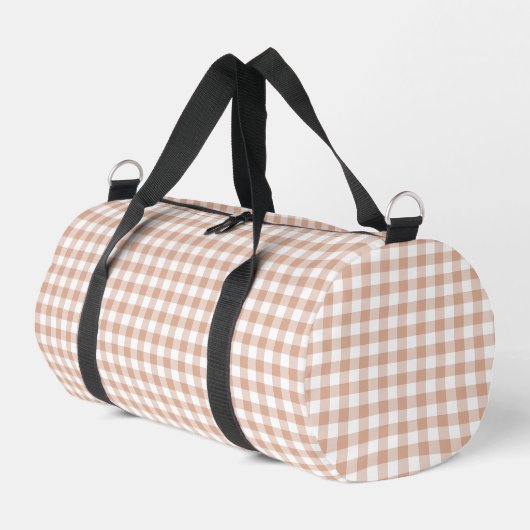 Peach Plaid Gingham Retro Color Duffle Bag (Linke Seite)