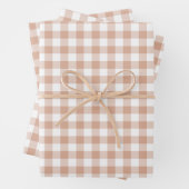 Peach Plaid Gingham Retro Color Geschenkpapier Set (Beispiel)