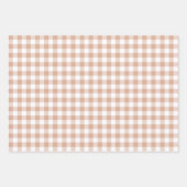 Peach Plaid Gingham Retro Color Geschenkpapier Set (Vorderseite)