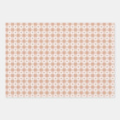 Peach Plaid Heart Gingham Retro Color Geschenkpapier Set (Vorderseite)