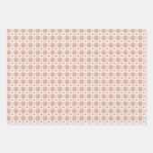 Peach Plaid Shamrock Clover Retro Color Geschenkpapier Set (Vorderseite)