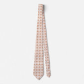 Peach Plaid Shamrock Clover Retro Neck Tie Krawatte (Vorderseite)