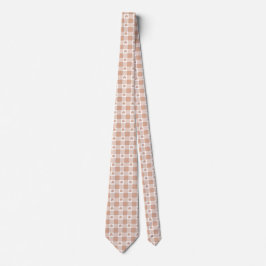 Peach Plaid Shamrock Clover Retro Neck Tie Krawatte