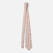 Peach Plaid Shamrock Clover Retro Neck Tie Krawatte (Rückseite)