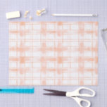 Peach Plaid Stripes Birthday Seidenpapier<br><div class="desc">Peach Plaid Stripes Birthday</div>