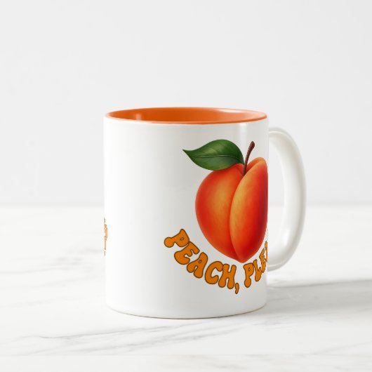 Peach Please Funny Two-toned Zweifarbige Tasse (VorderseiteRechts)