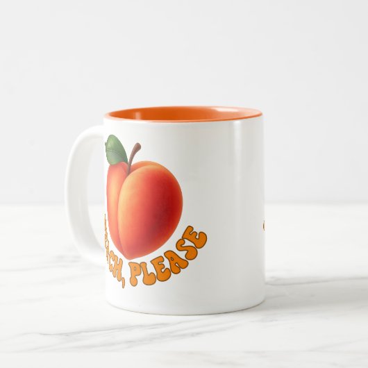 Peach Please Funny Two-toned Zweifarbige Tasse (Vorderseite Links)