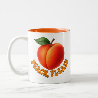 Peach Please Funny Two-toned Zweifarbige Tasse
