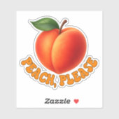 Peach Please Funny Vinyl Cut Sticker (Blatt)