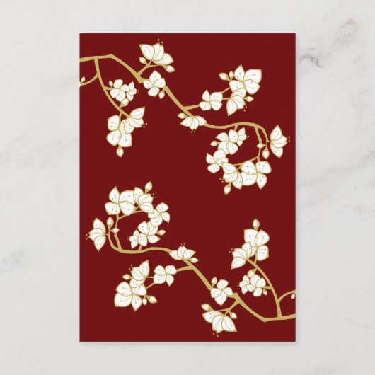 Peach/Plum bllossoms Double Xi Chinesischer Teezer Begleitkarte (Rückseite)