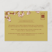Peach/Plum Blossoms And Double Happiness Wedding Begleitkarte (Vorderseite)