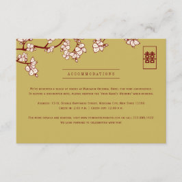 Peach/Plum Blossoms And Double Happiness Wedding Begleitkarte