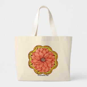PEACH POINSETTIA Tote Bag Jumbo Stoffbeutel