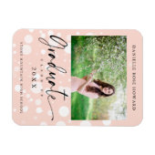 Peach Polka Dot Custom Foto Graduate Abschluss Magnet (Horizontal)