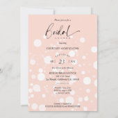 Peach Polka Dot Custom Photo Bridal Shower Einladung (Rückseite)