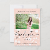 Peach Polka Dot Custom Photo Graduate Graduation (Vorderseite)