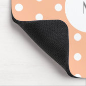 Peach & Polka Dot Monogramm Mousepad (Ecke)